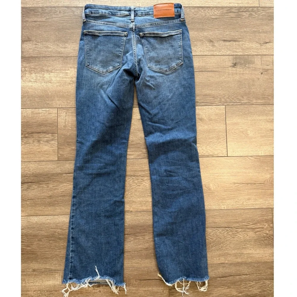 Lucky Brand Lolita Bootcut Jeans Blue Distressed Raw‎ Hem Size 4/27A